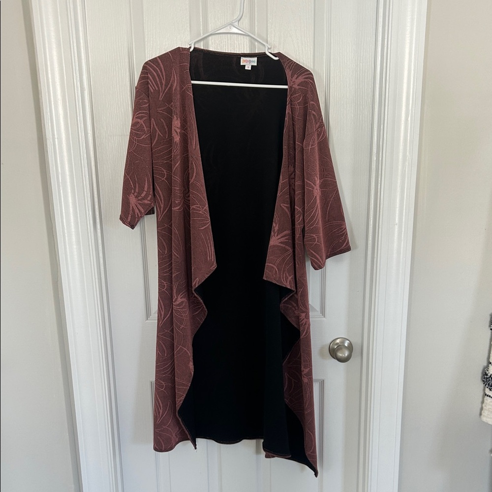 LuLaRoe Mauve Floral Open Front Jacket